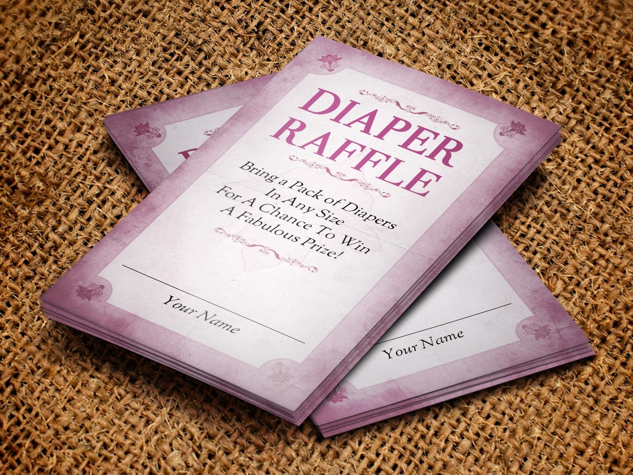 Diaper Invitation Template Printable Lovely Diaper Raffle Card Template