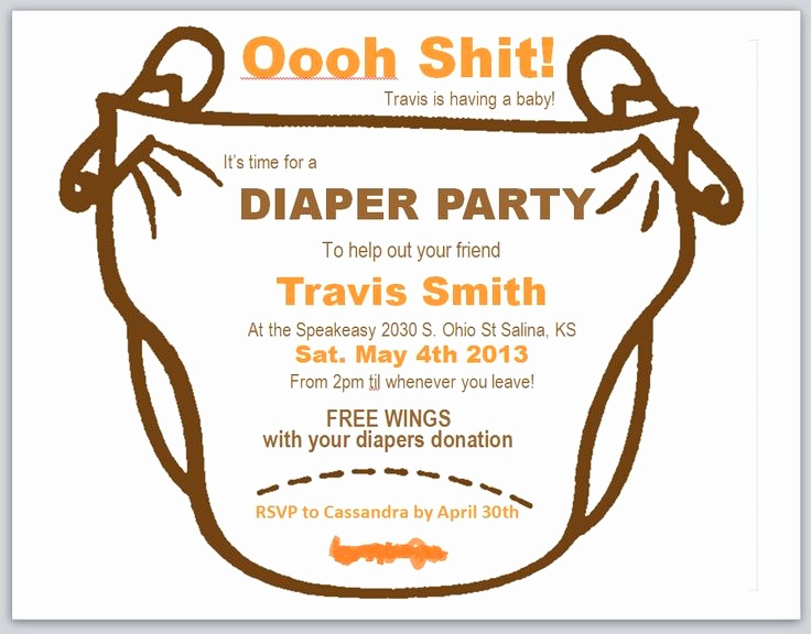 Diaper Party Invitation Templates Fresh Diaper Party Invitations