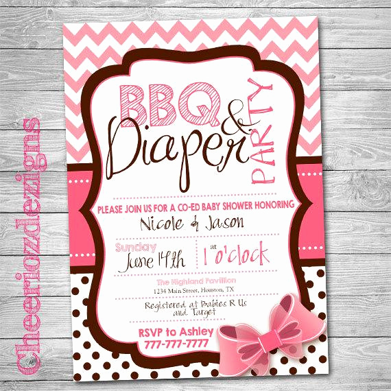 Diaper Party Invitation Wording Luxury Bbq and Diaper Party Invitation Baby Shower by Cheeriozdezigns