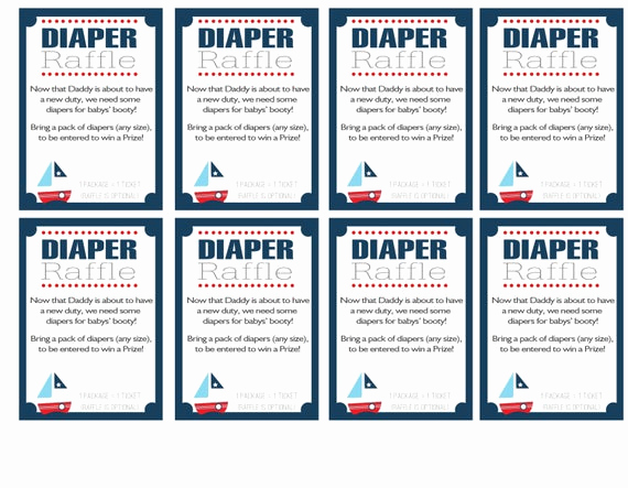 Diaper Raffle Invitation Inserts Lovely Nautical Diaper Raffle Invitation Inserts Diy Digital Download