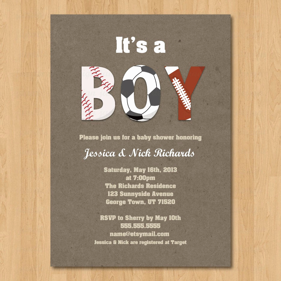 Diaper Shower Invitation Wording Best Of Sports Boy Baby Shower Invitation Digital Printable or