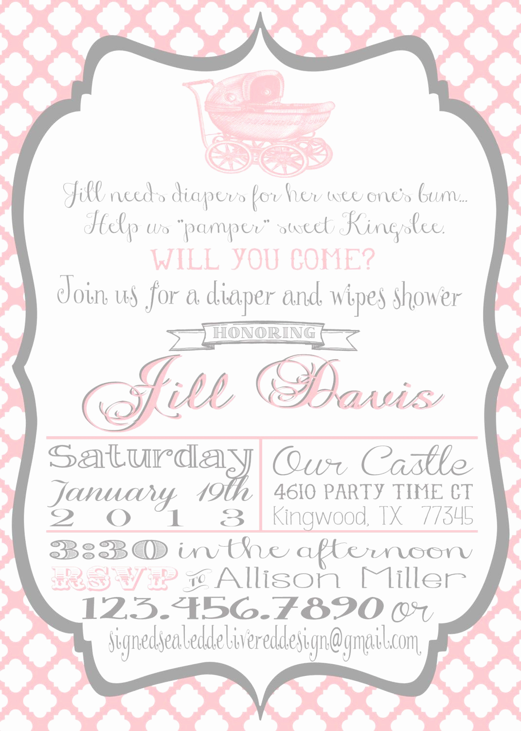 Diapers and Wipes Shower Invitation Luxury 5x7 Diapers and Wipes Baby Shower Invitation with Insert