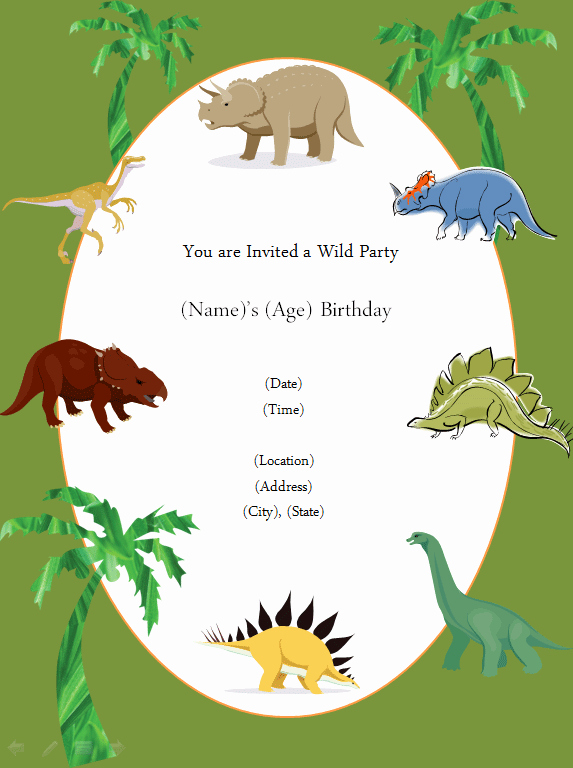 Dinosaur Birthday Invitation Template Elegant Free Printable Invite Dinosaur Party In 2019