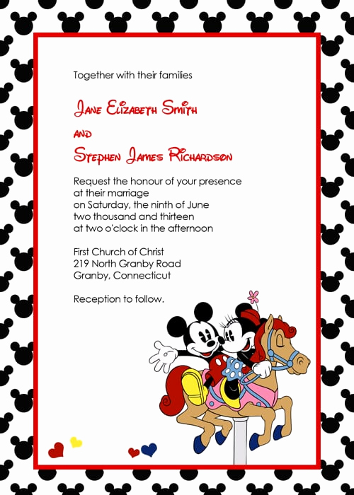 Disney World Invitation Letter Awesome Disney Wedding Invitation