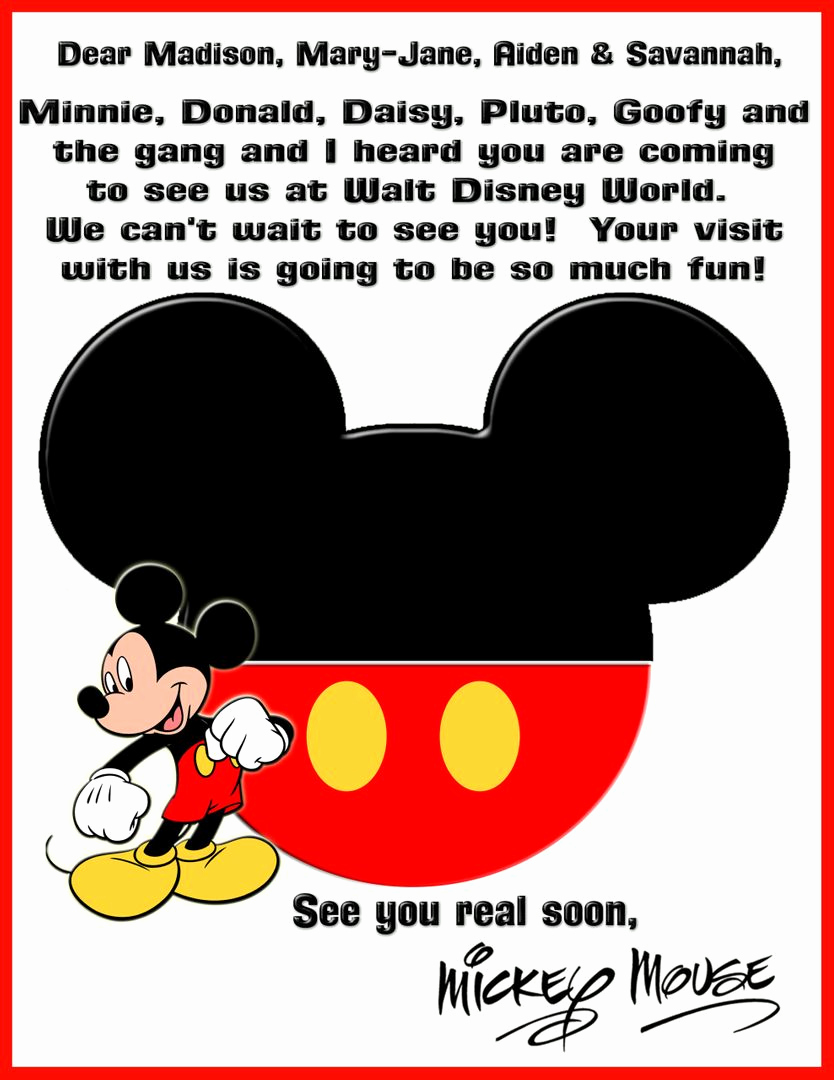 Disney World Invitation Letter Lovely Looking for A Letter to My Kids From Mickey