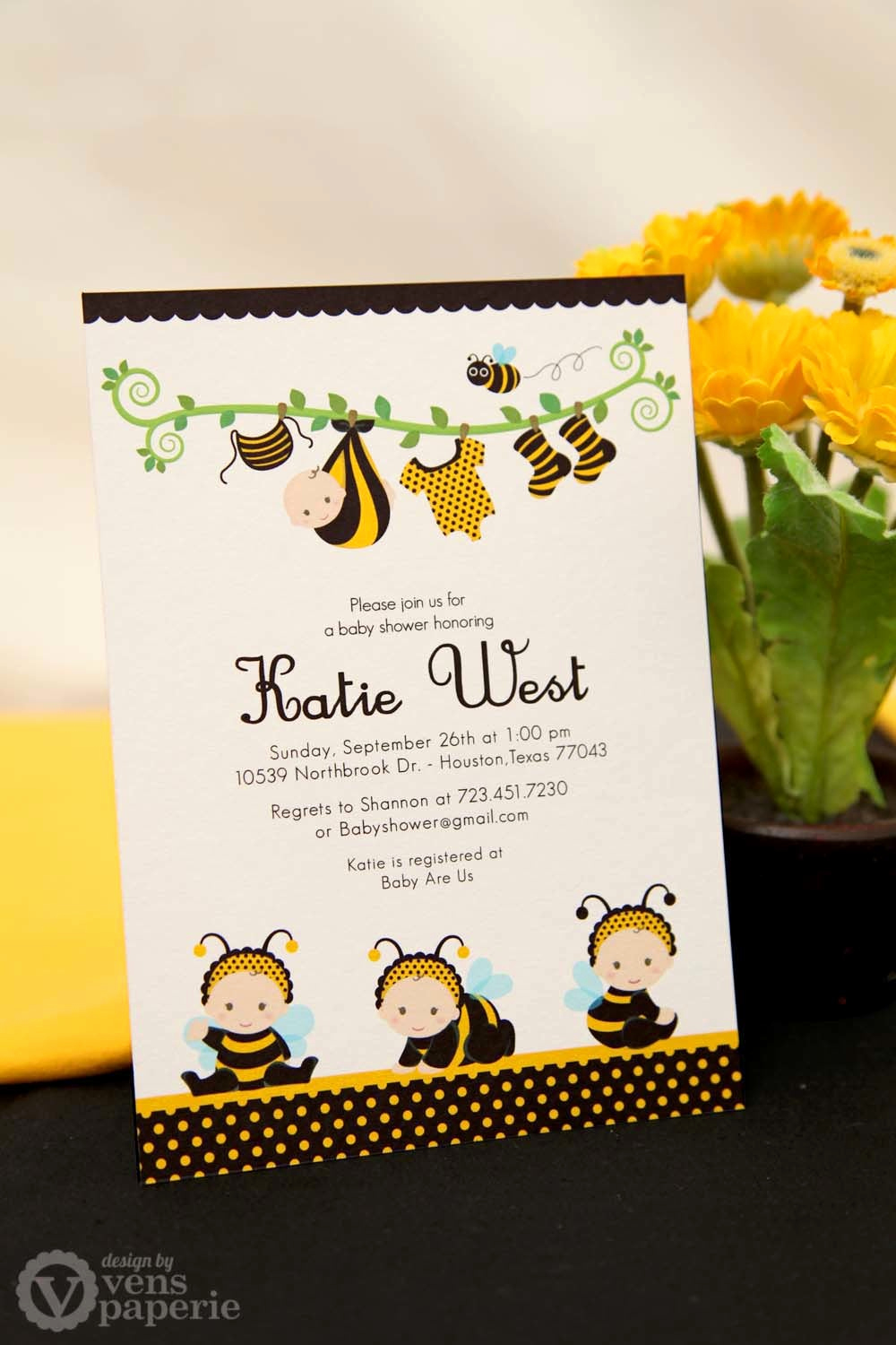 Diy Baby Shower Invitation Kits Awesome Diy Printable Invitation Card Bumble Bee Baby Shower
