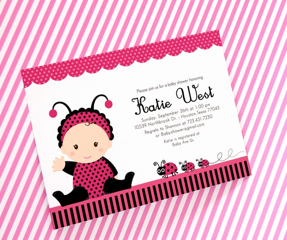 Diy Baby Shower Invitation Kits Luxury Diy Printable Invitation Card Pink Lady Bug Baby Shower