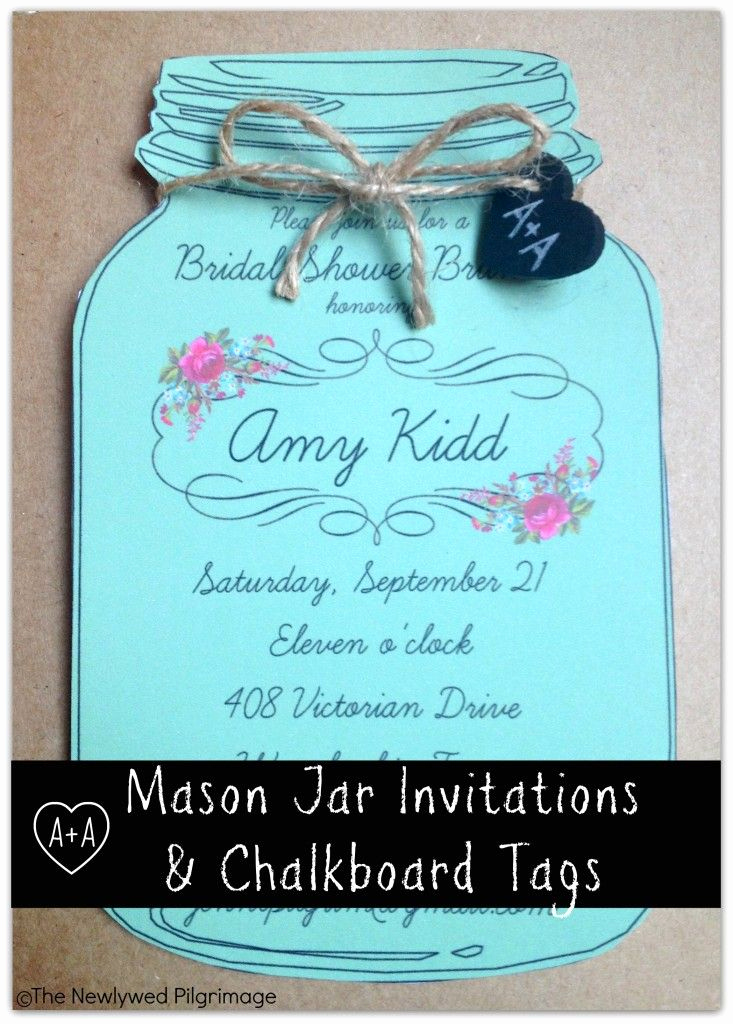Diy Bridal Shower Invitation Templates Beautiful Mason Jar Invitations and Chalkboard Tagsbridal Shower