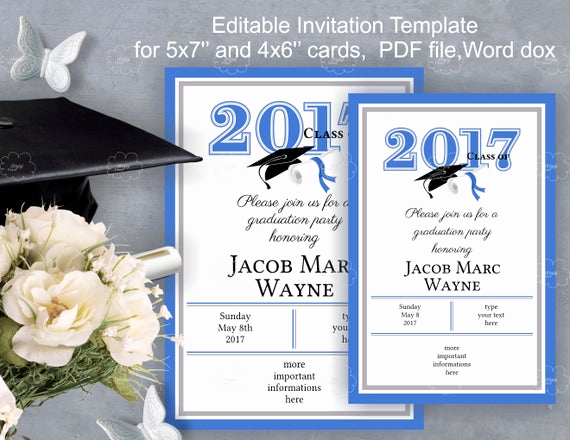 Diy Graduation Invitation Templates Free Luxury Grade Party Invitation Template Diy Invitation Edit