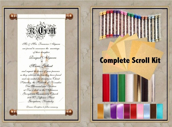 Diy Scroll Invitation Kit New Plete 25 Pc 8 Inch Diy Scroll Invitation Kit by Inkcurves