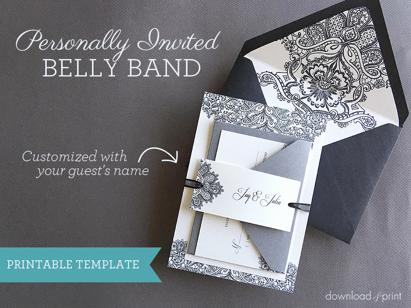 Diy Wedding Invitation Belly Band Beautiful Diy Wedding Invitation Belly Band with Guest Names