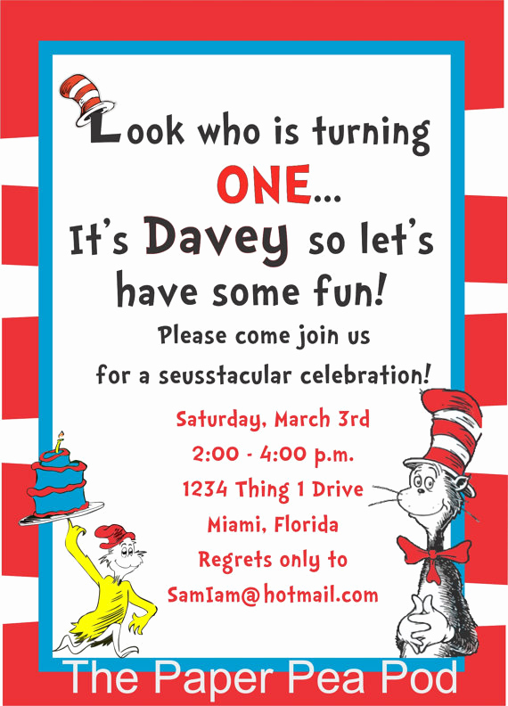 Dr Seuss Birthday Invitation Unique Free Printable Dr Seuss Birthday Invitations Free
