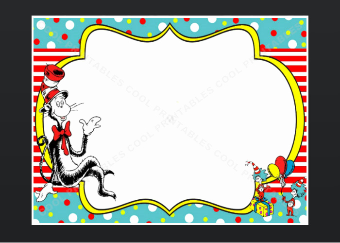 Dr Seuss Invitation Template Free Beautiful Dr Seuss Blank Invitation Birthday Thank You by Coolprintables