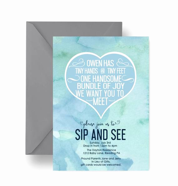 Drop In Shower Invitation Wording New Mint and Navy Sip See Invitations Baby Boy Meet Greet