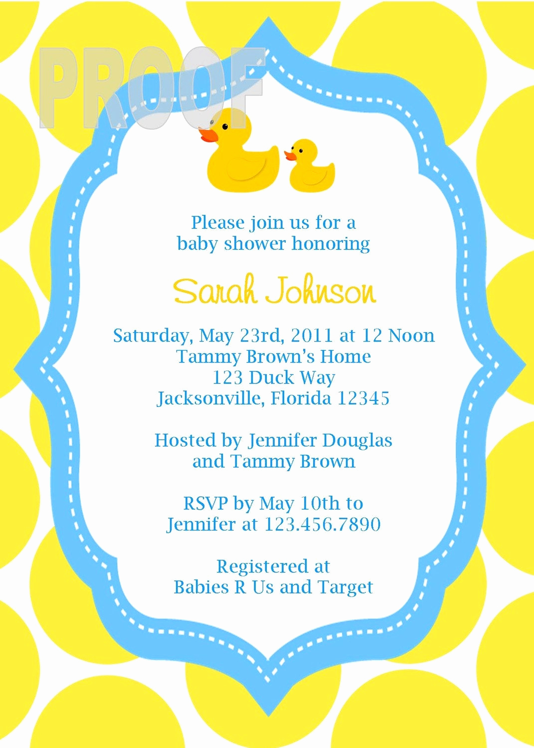 Duck Baby Shower Invitation Templates Beautiful Adorable Rubber Ducky Custom Baby Shower Invitation