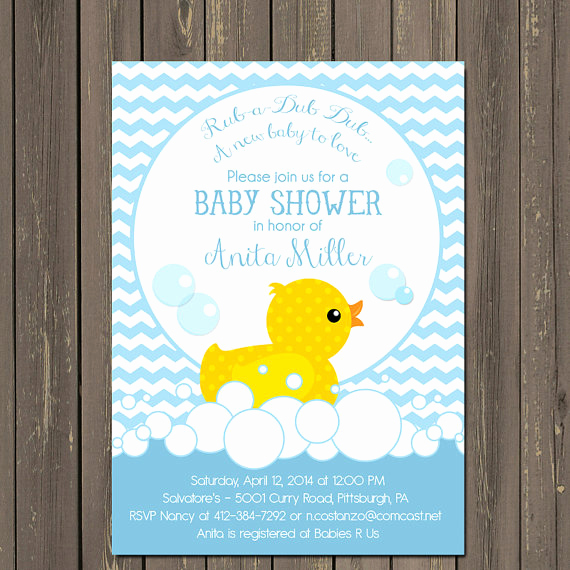 Duck Baby Shower Invitation Templates Elegant Rubber Duck Baby Shower Invitations Rubber Ducky Shower