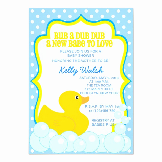 Duck Baby Shower Invitation Templates Lovely Rubber Ducky Baby Shower Invitations