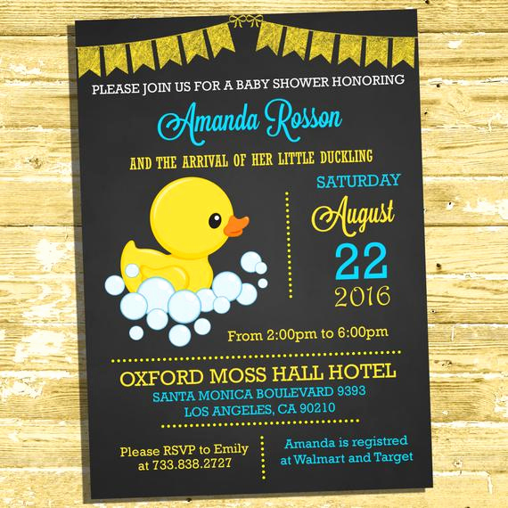Duck Baby Shower Invitation Templates New Rubber Duck Baby Shower Invitation Instant by