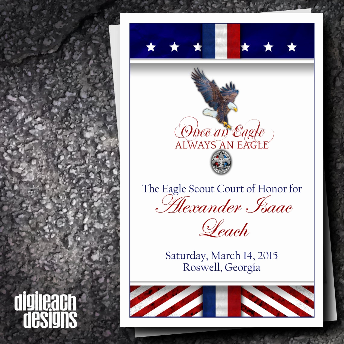 Eagle Scout Invitation Template Elegant Eagle Scout Court Of Honor Program Cover by Digileachdesigns