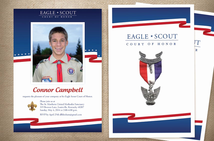 Eagle Scout Invitation Template Elegant Eagle Scout Invitations and Program Red White by