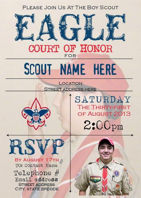 Eagle Scout Invitation Template Unique 10 Cool Eagle Scout Invitations