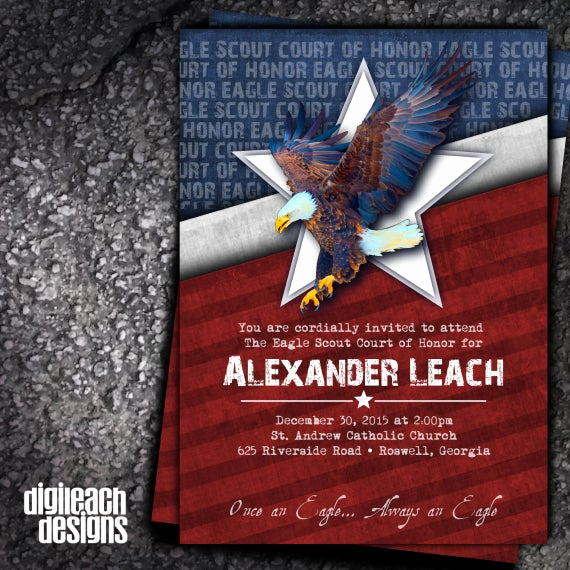 Eagle Scout Invitation Template Unique Eagle Scout Court Of Honor Invitation Faded Glory Red A