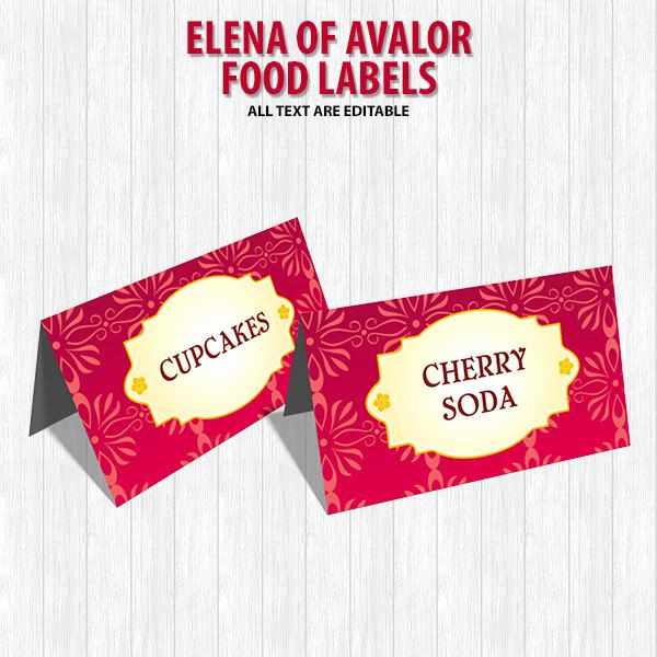 Elena Of Avalor Invitation Template Fresh Elena Of Avalor Food Labels by Digitaldesignchile On Etsy