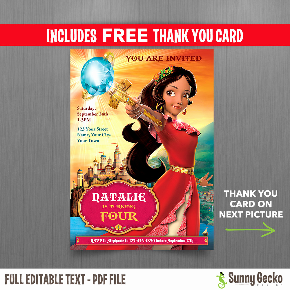 Elena Of Avalor Invitation Template Inspirational Disney Elena Of Avalor 5x7 In Birthday Party Invitation