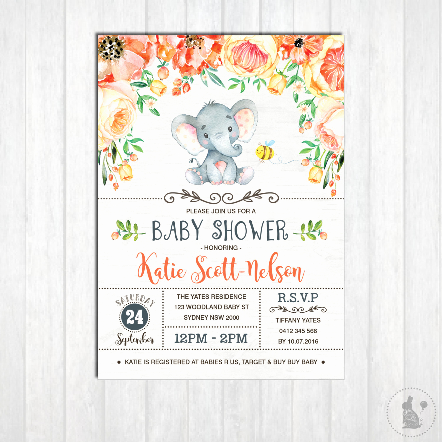 Elephant Baby Shower Invitation Awesome Elephant Baby Shower Invitation Printable Gender Neutral