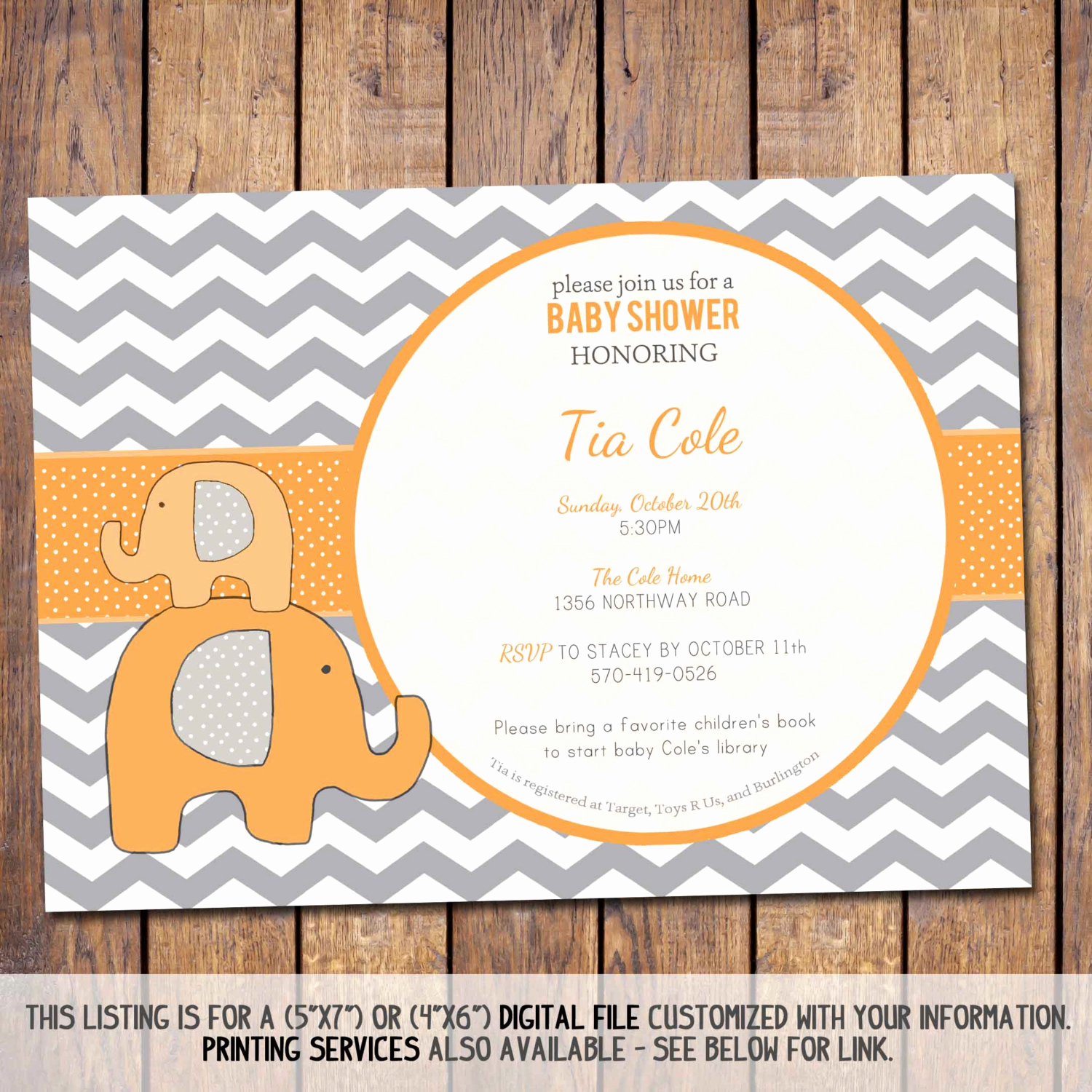 Elephant Baby Shower Invitation Elegant Elephant Baby Shower Invitation Chevron Baby Shower Invitation