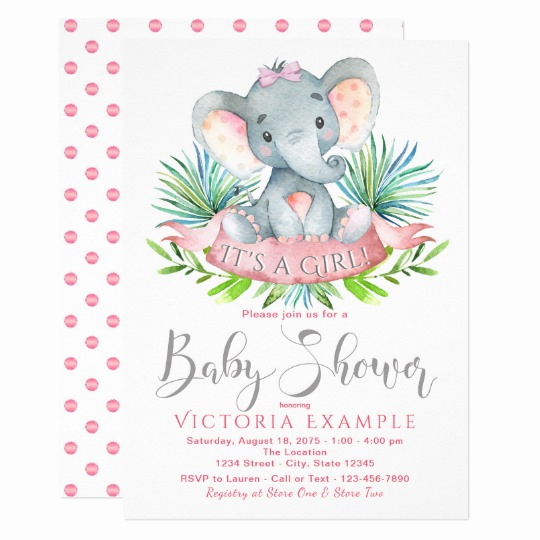Elephant Invitation Baby Shower Inspirational Girls Baby Elephant Baby Shower Invitations