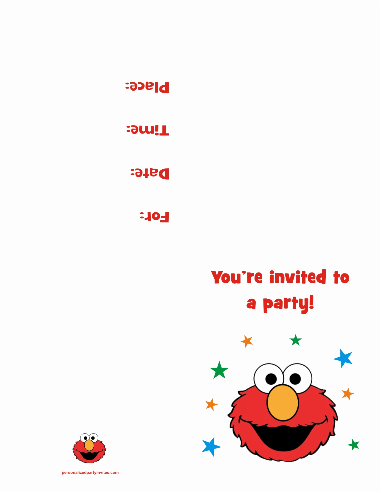 Elmo Invitation Template Free Awesome Elmo Free Printable Birthday Party Invitation Personalized