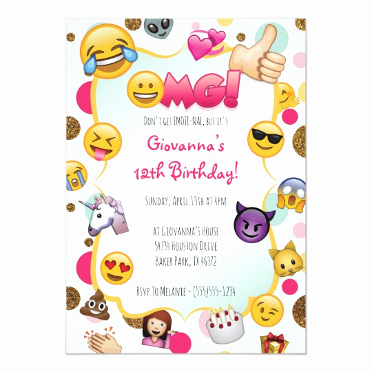 Emoji Birthday Invitation Template Best Of Emoji Birthday Invitation Emoji themed Invites