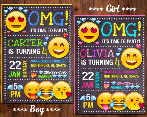 Emoji Birthday Invitation Template Elegant Emoji Invitation Emoji Birthday Invitation Emoji Party Girl