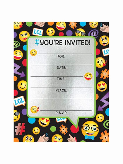 Emoji Birthday Invitation Template Free Beautiful Need Emoji Foil Birthday Party Invitations 8 Count for