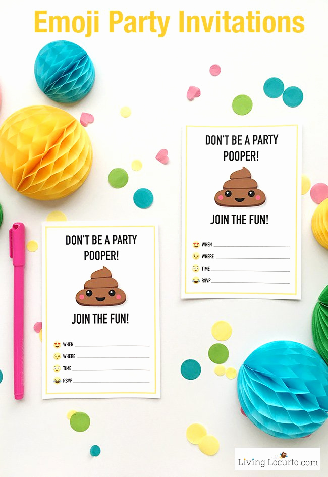Emoji Birthday Invitation Template Free New Emoji Birthday Invitations to Print