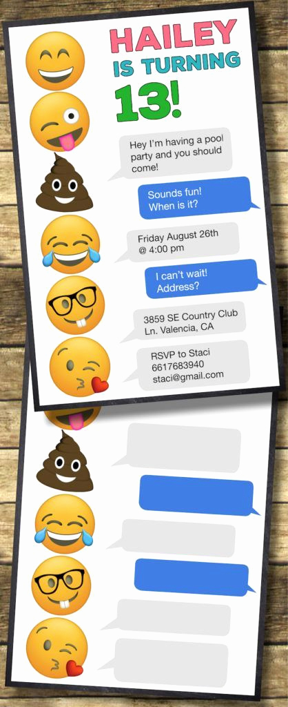 Emoji Birthday Invitation Template Inspirational Emoji Birthday Invitations Free Printable Template