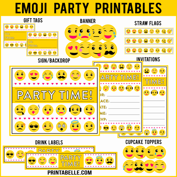 Emoji Invitation Template Free Fresh Emoji Birthday Party Printables