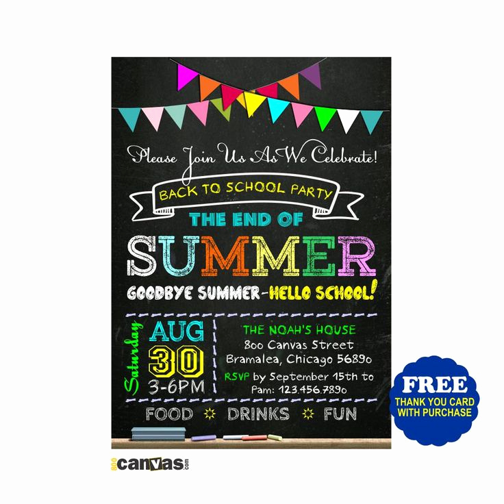 End Of Summer Party Invitation Awesome Back to School Party Invitation End Of Summer