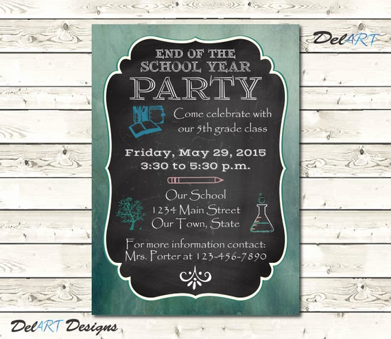 End Of Year Celebration Invitation Elegant Items Similar to End Of the School Year Graduation Party