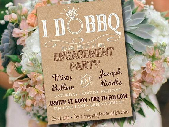 Engagement Party Invitation Templates Luxury I Do Bbq Engagement Party Invitation Template Kraft Wedding