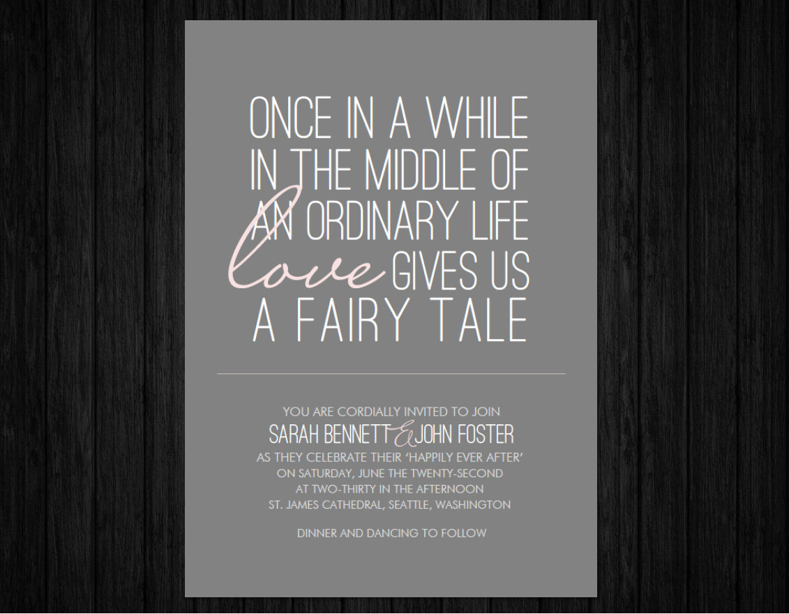 Fairytale Wedding Invitation Wording New Printable Fairy Tale Wedding Invitation Suite Rsvp &amp; by