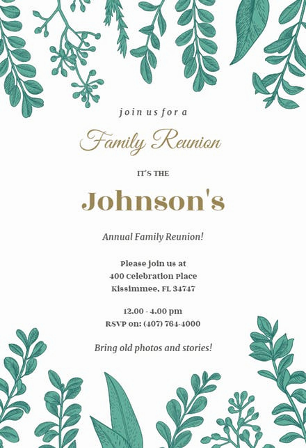 Family Reunion Invitation Sample Best Of Family Reunion Invitation Templates Free