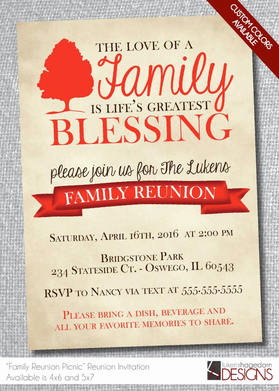 Family Reunion Invitation Sample Elegant Rustic Family Reunion Invitation Digital by