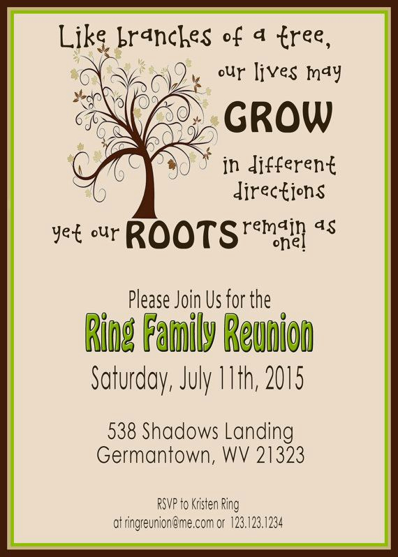 Family Reunion Invitation Templates Unique Family Reunion Invite Swirly Tree Printable Digital