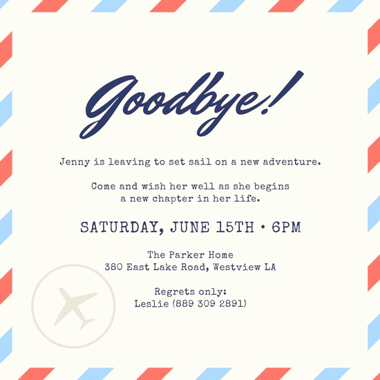 Farewell Invitation Template Free Best Of Customize 2 402 Farewell Party Invitation Templates