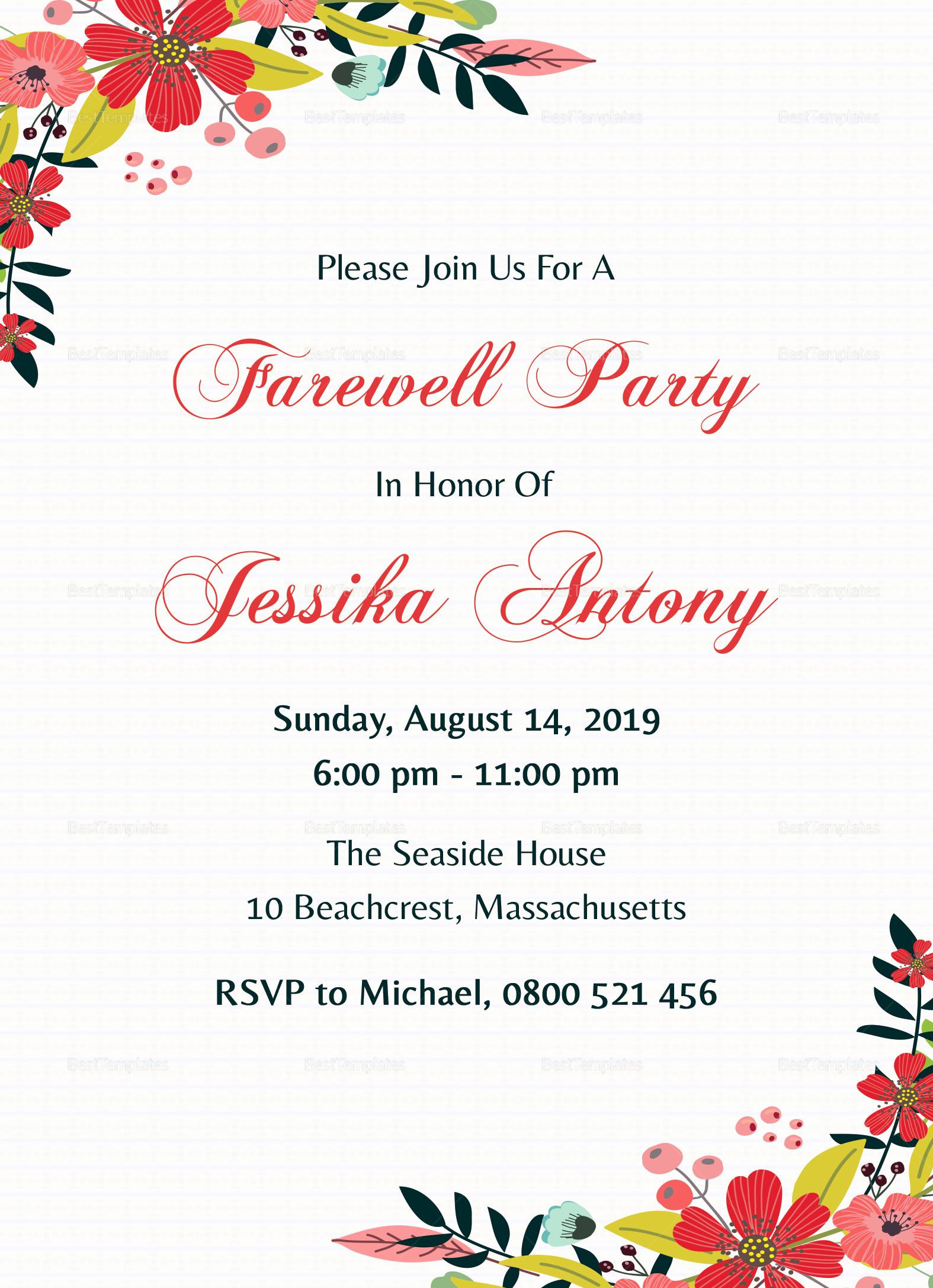 Farewell Invitation Template Free Elegant Classic Farewell Party Invitation Design Template In Word