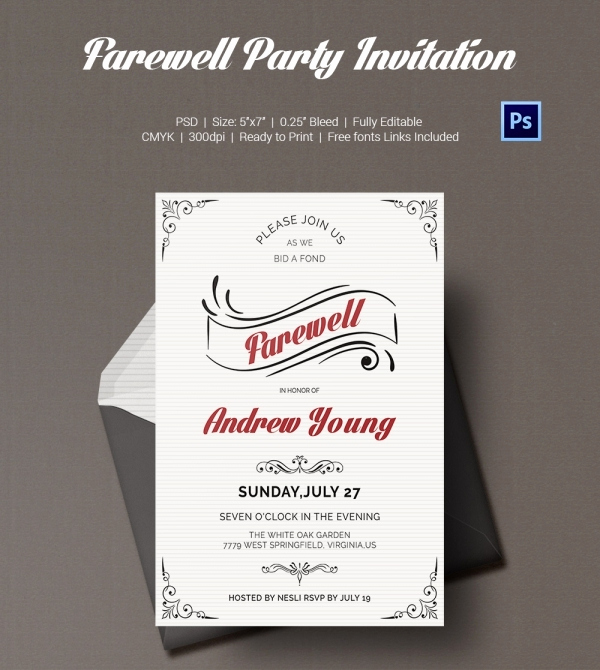 Farewell Invitation Template Free Fresh Farewell Party Invitation Template 25 Free Psd format