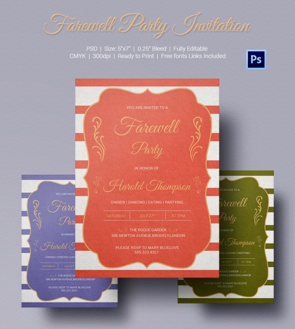 Farewell Invitation Template Free Unique Farewell Party Invitation Template 25 Free Psd format