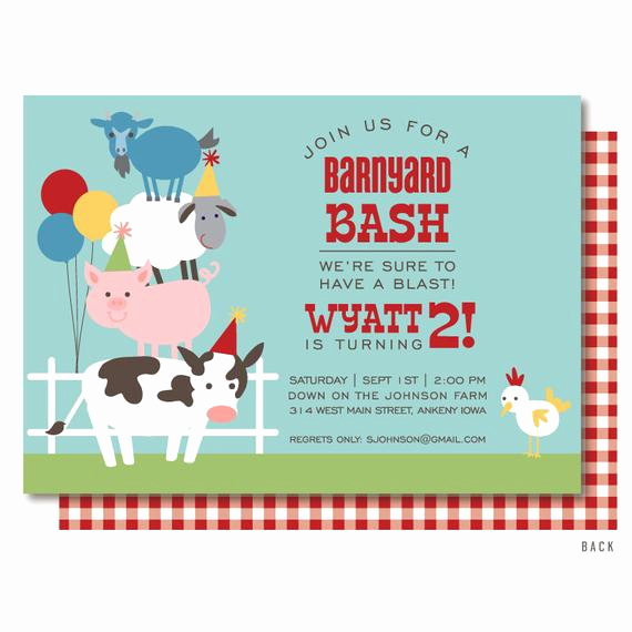 Farm Animal Birthday Invitation Luxury Farm Birthday Invitation Barnyard Birthday Invitation Farm